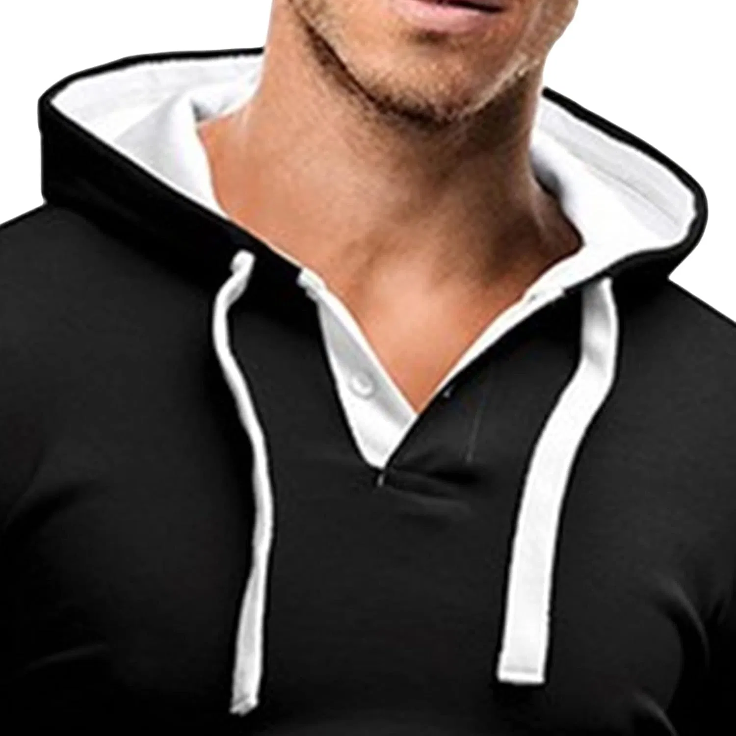 Мужская футболка с капюшоном Bodybuilding Slim Fit, Black — фото 2