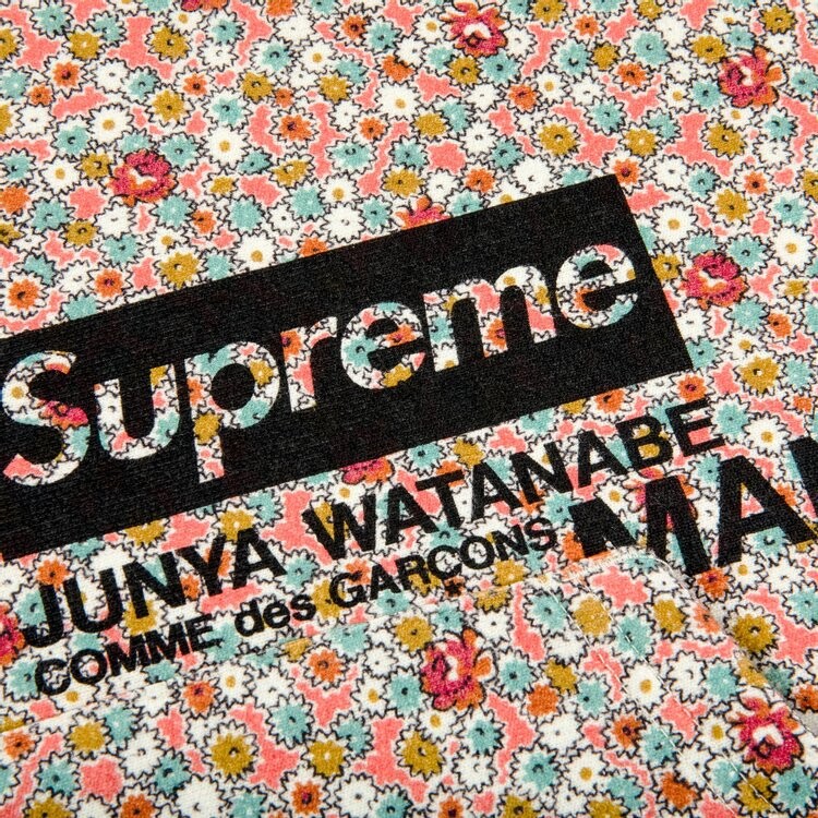 Толстовка Supreme x Junya Watanabe x Comme des Garçons MAN Hooded Sweatshirt 'Pink Flowers', разноцветный — фото 3
