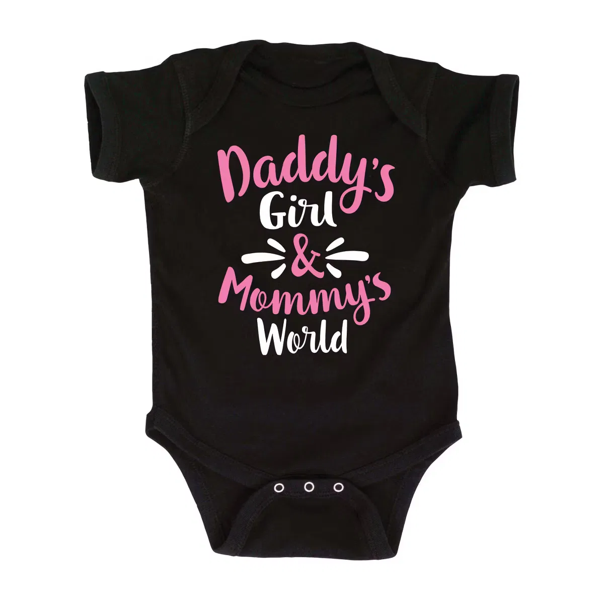 Боди-комбинезон с принтом Daddy's Girl and Mommy's World Instant Message, Black