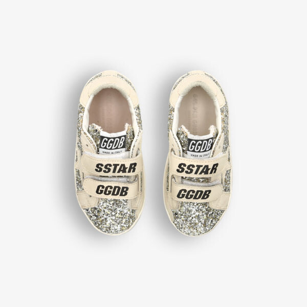 Кожаные низкие кеды Old School с блестками, от 6 месяцев до 5 лет Golden Goose, желтый — фото 2