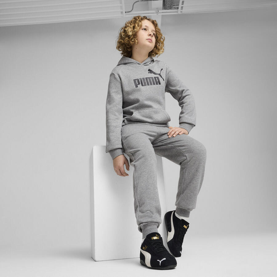 Спортивные брюки ESS No. 1 с логотипом для мальчиков PUMA, цвет средний серый меланж — фото 4