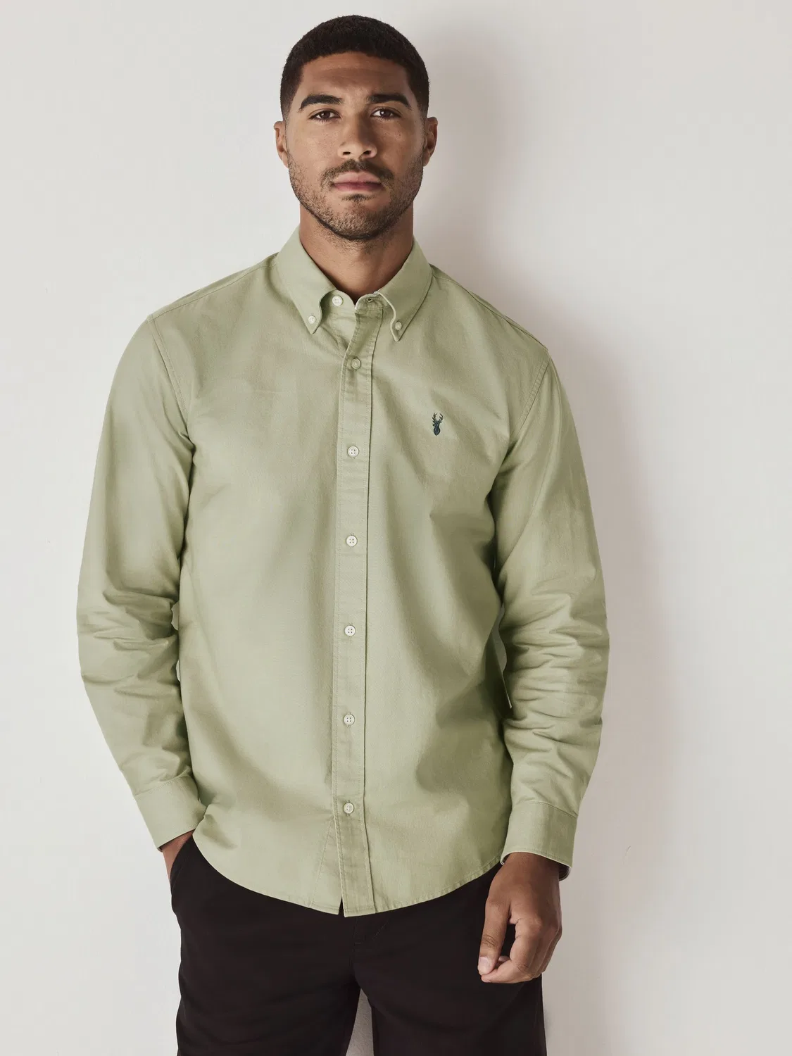 Рубашка оксфордская Slim Fit, Sage Green Next