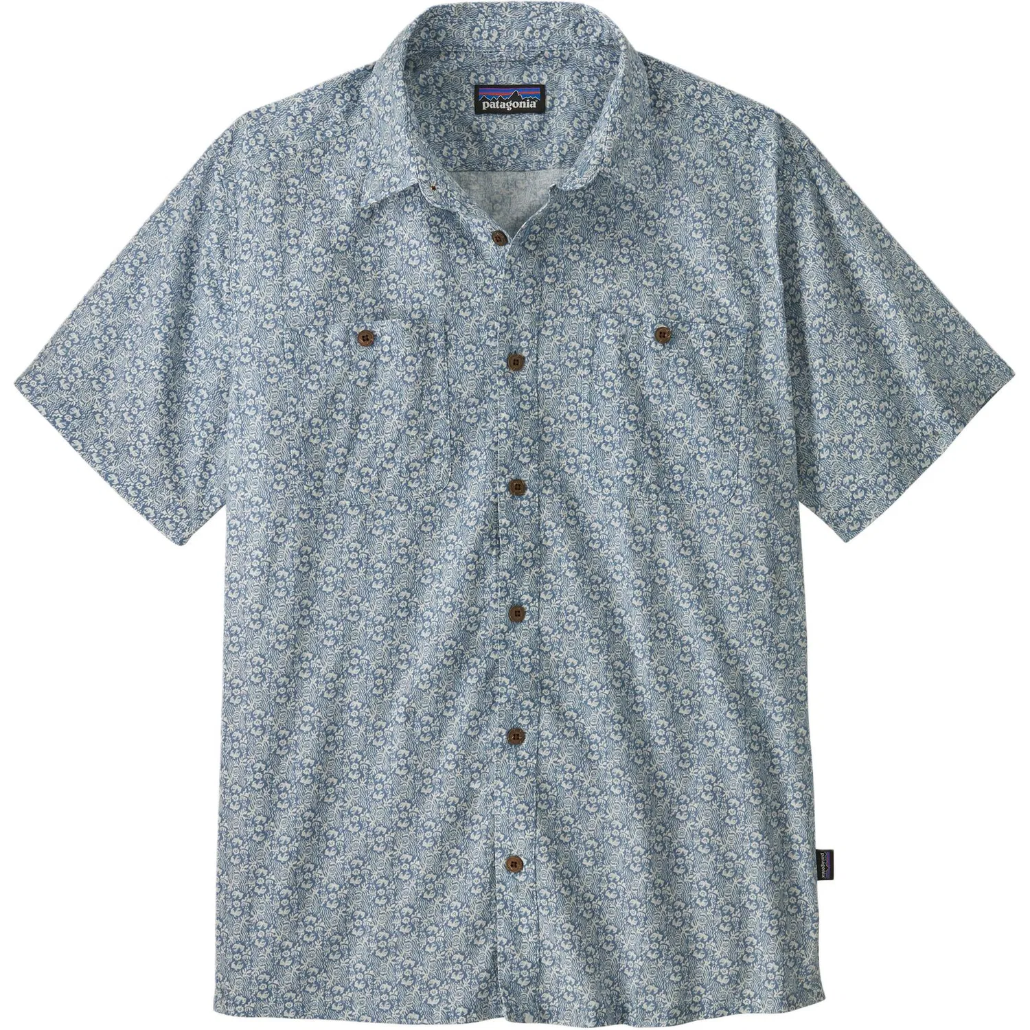 Мужская рубашка с коротким рукавом Patagonia Back Step Shirt, Still Blue/MBSL