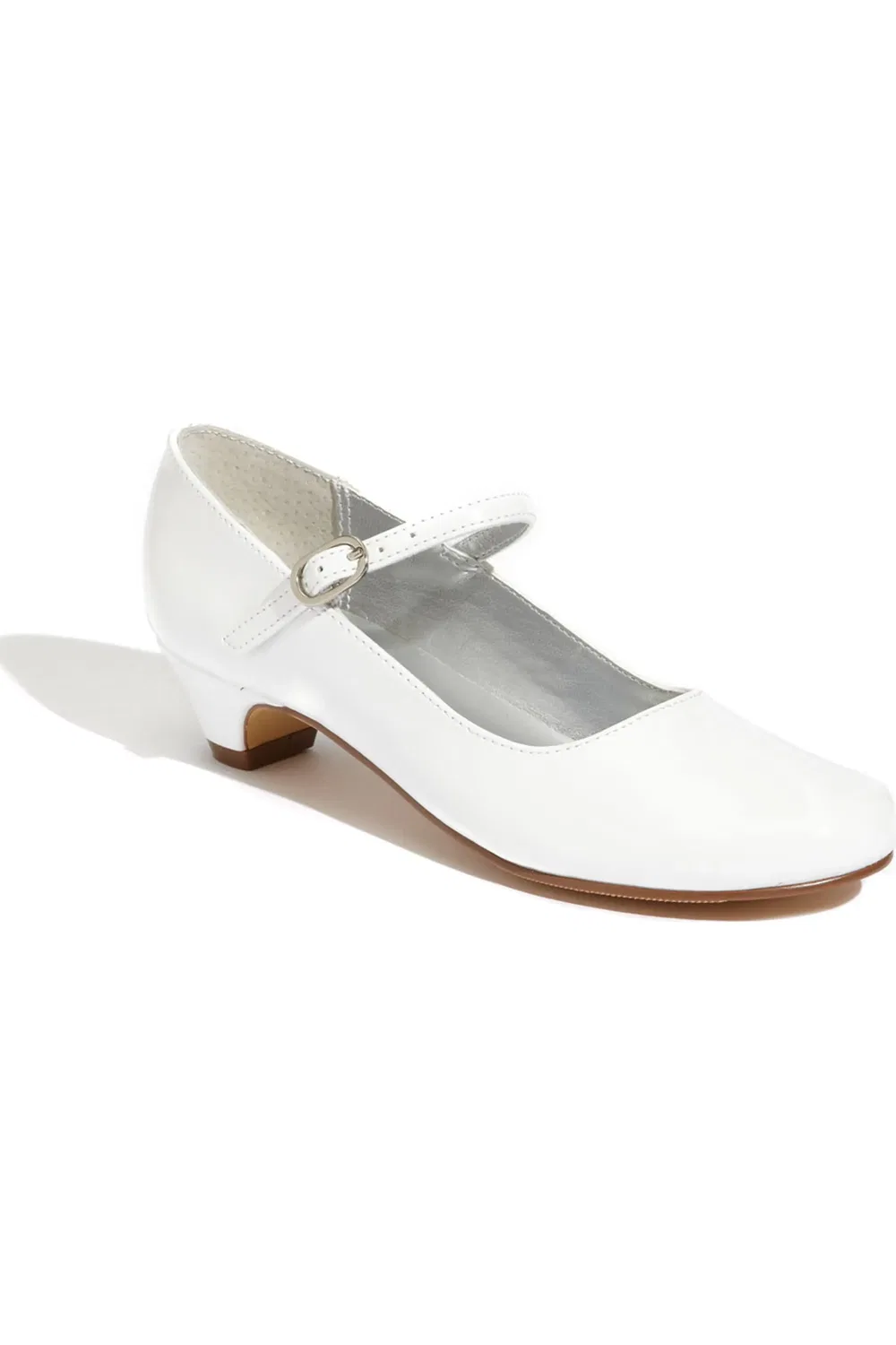 Детские туфли мэри-джейн на каблуке Seeley Nina, White Patent