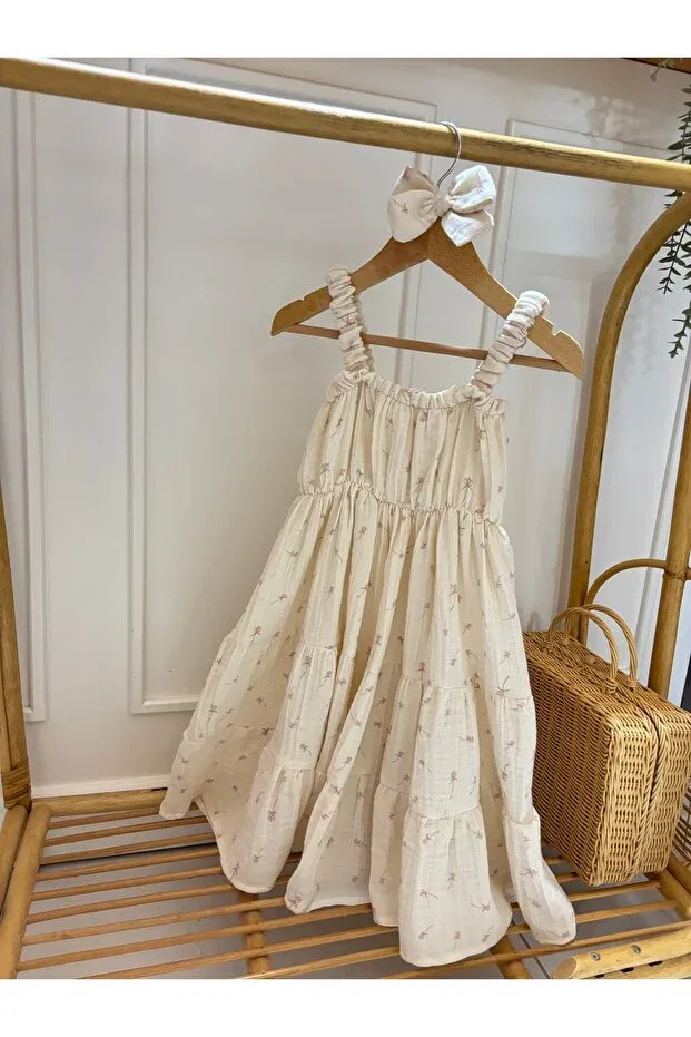 Детское платье с тонкими бретелями Lolidenss, Nude Color — фото 2