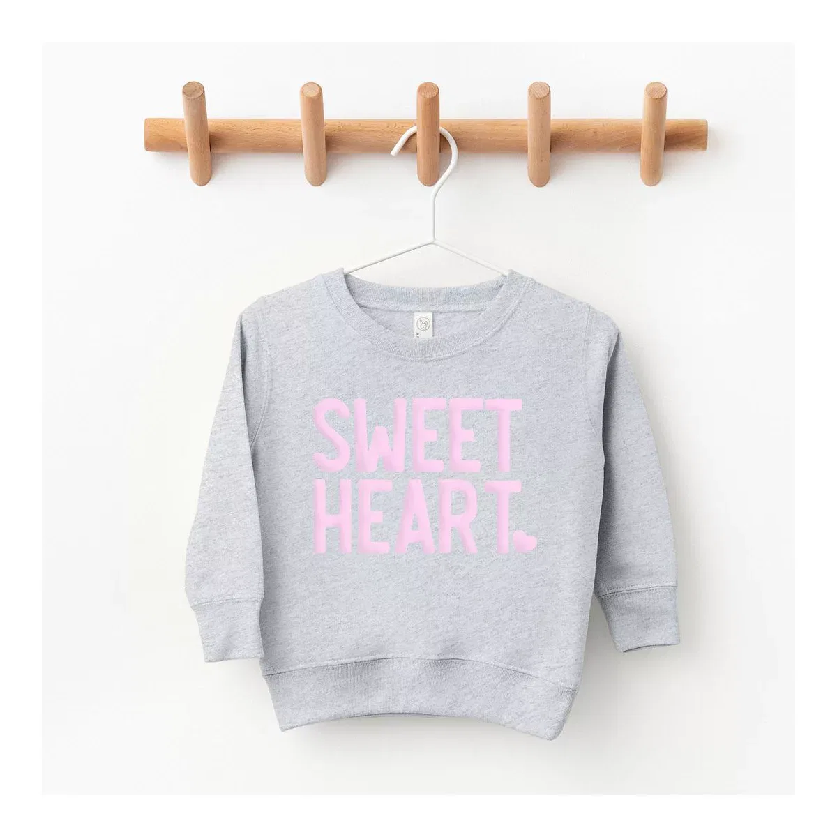 Детский свитшот для девочек с принтом Sweetheart Puff Print The Juniper Shop, Heather Grey