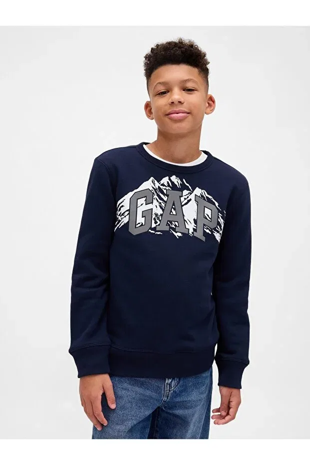 Детские свитшот для мальчиков с принтом Gap, Navy Blue-002