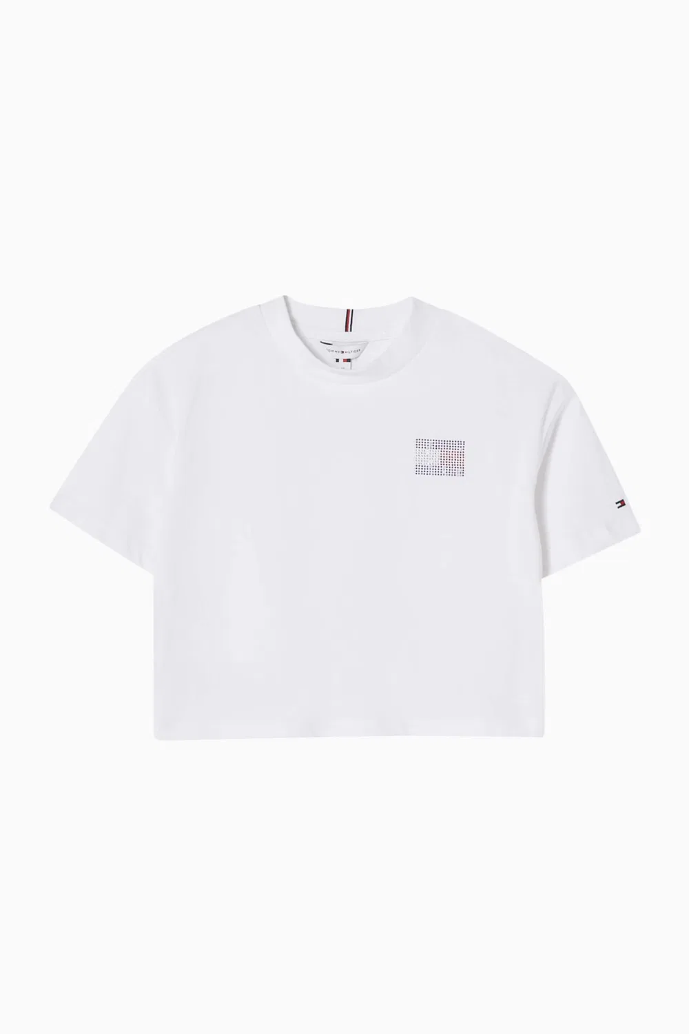 Футболка с логотипом из страз Tommy Hilfiger, белый