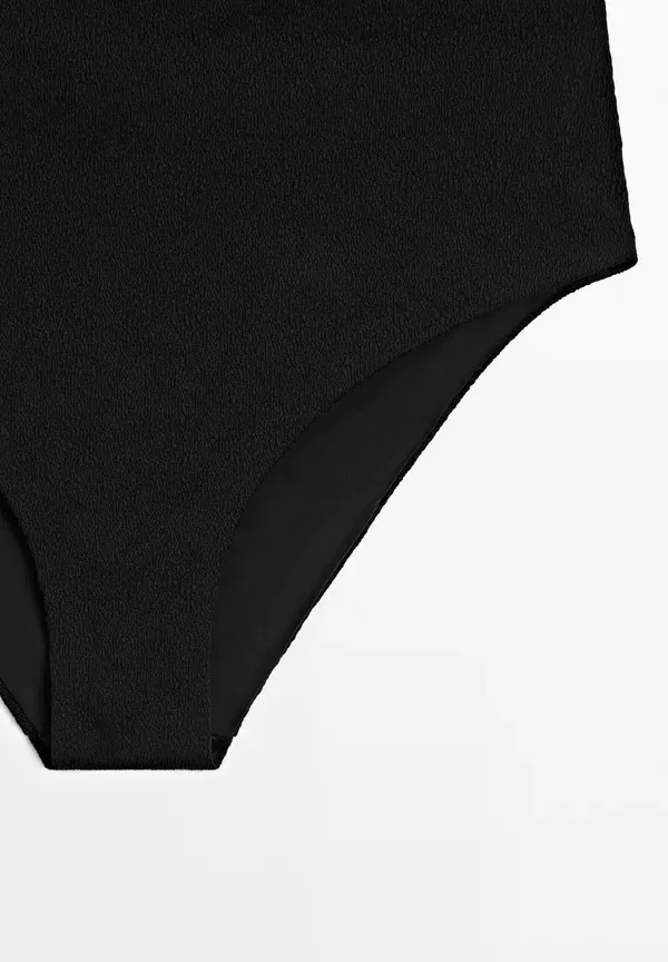 Бикини-трусы с высокой талией, Model Textured high-waist bikini briefs, Massimo Dutti, черный — фото 4