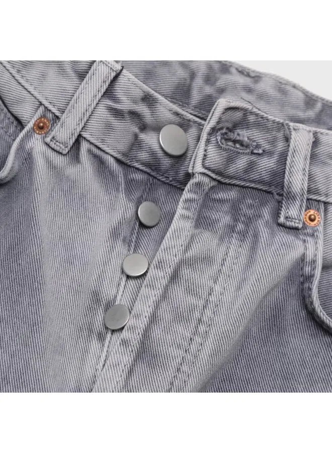 Джинсы классические с эффектом потертости Zara, светло-серо-голубой — фото 4