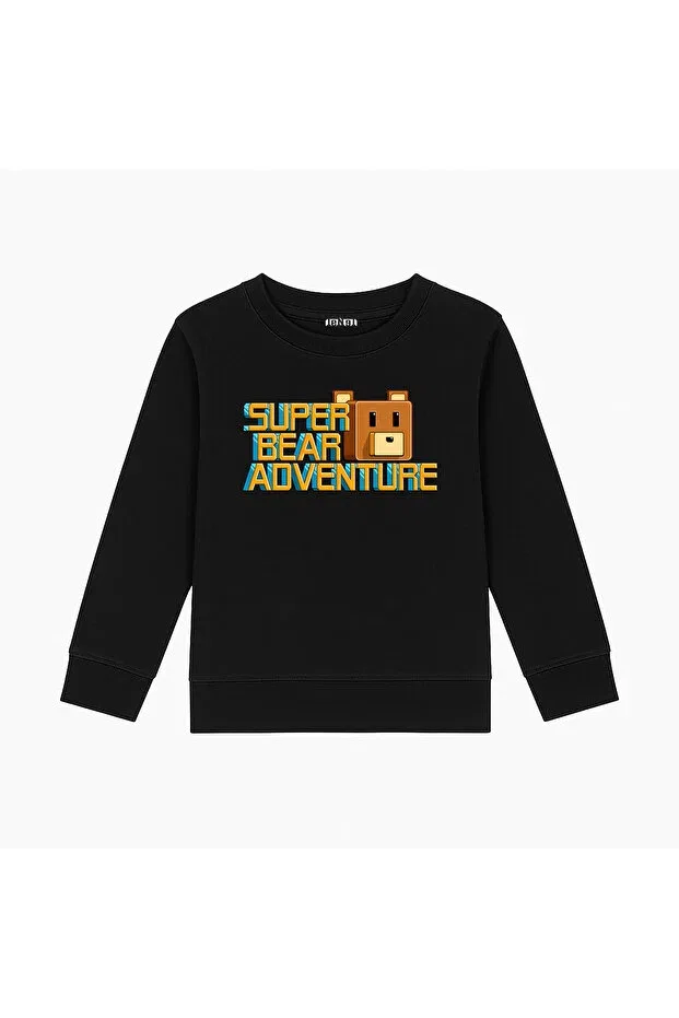 Детское худи для девочек с принтом Super Bear Adventure Blitzist, Black