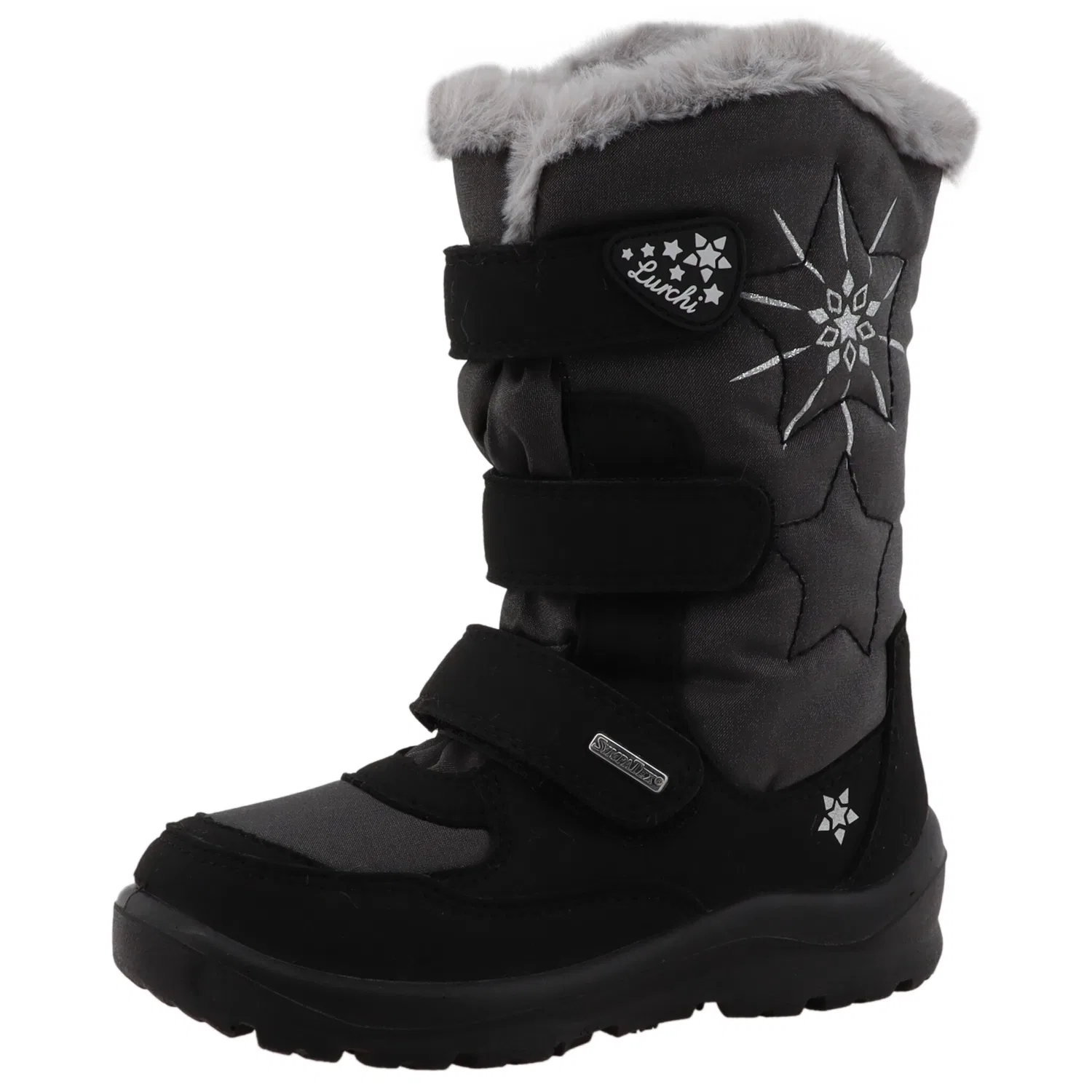 Детские зимние сапоги с блестками Lurchi, Black/Gray