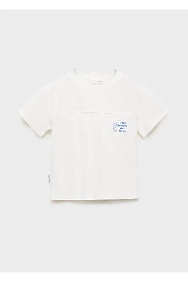 Детская футболка с принтом Bluey Mango Baby, Off White