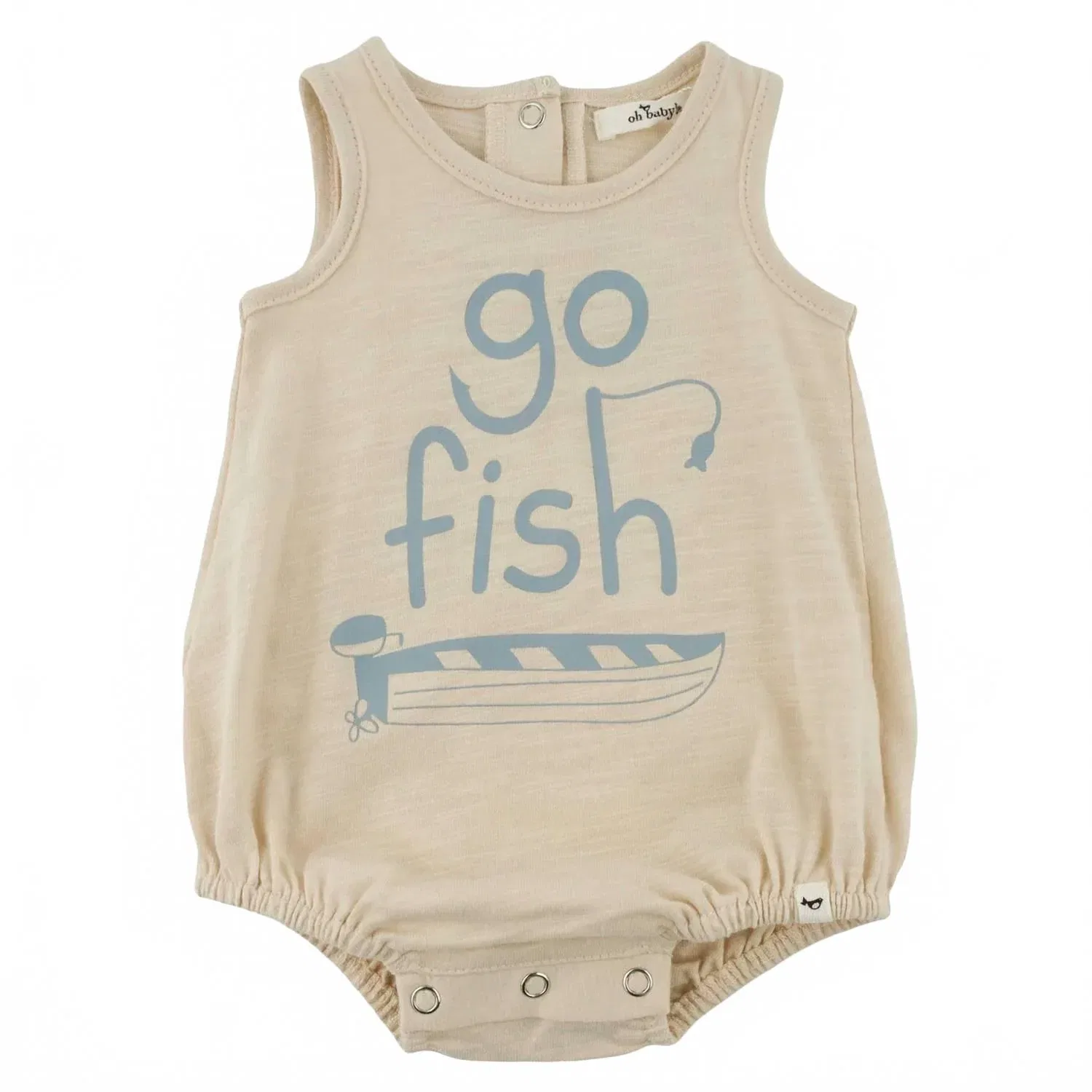 Детский боди-комбинезон с принтом Go Fish Print oh baby!, Natural