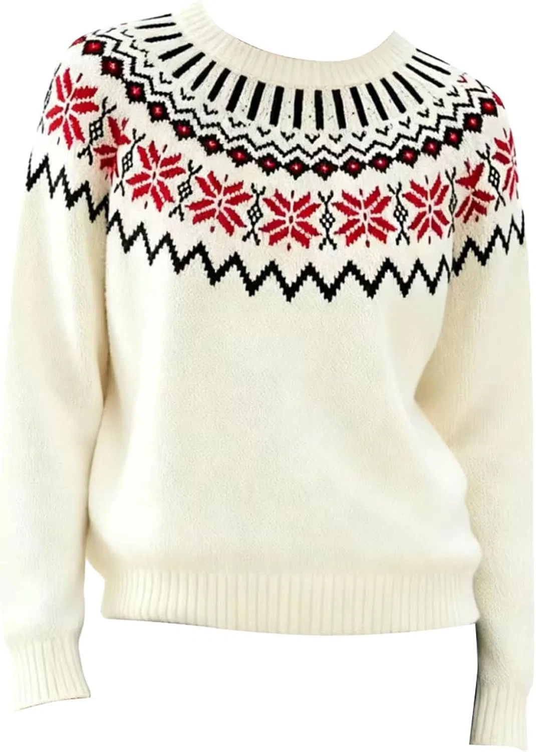 Женский свитер с узором Fair Isle, без рукавов, белый — фото 3