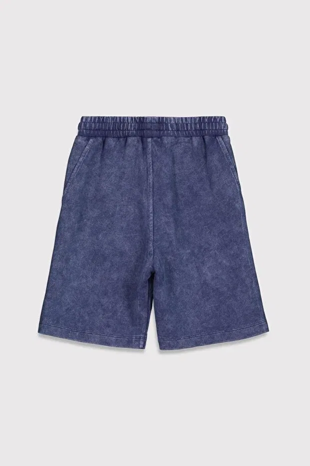 Детские шорты для мальчиков хлопковые Relaxed fit lace up pocket bermuda Babokah, Navy Blue — фото 2
