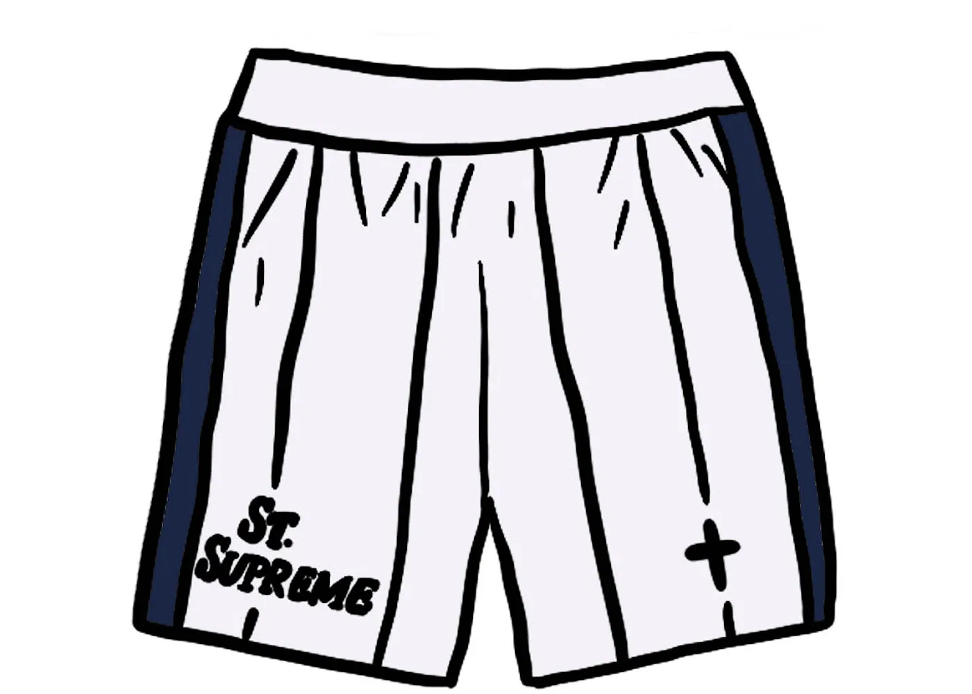 Мужские шорты с принтом Basketball Short Supreme, White