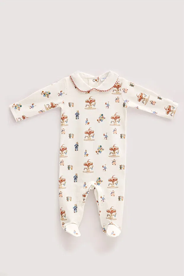 Детский комбинезон для девочек с принтом Atelier Babbi, White