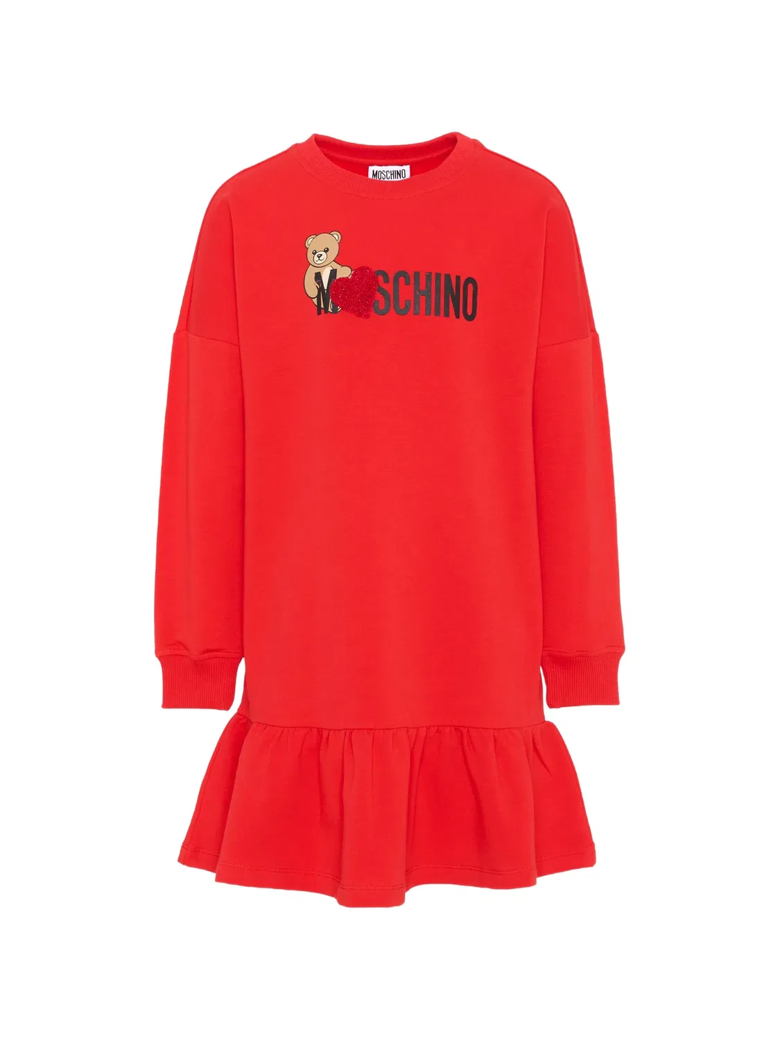 Платье Teddy Bear с оборками красное Moschino, красный