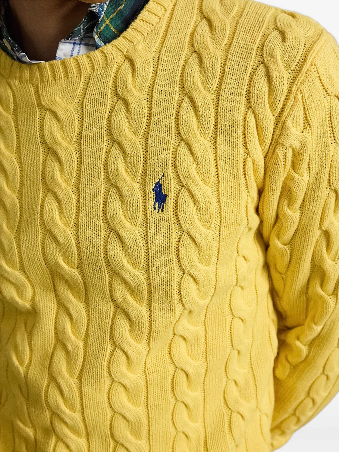 Polo Ralph Lauren Хлопковый свитер фактурной вязки желтый — фото 4