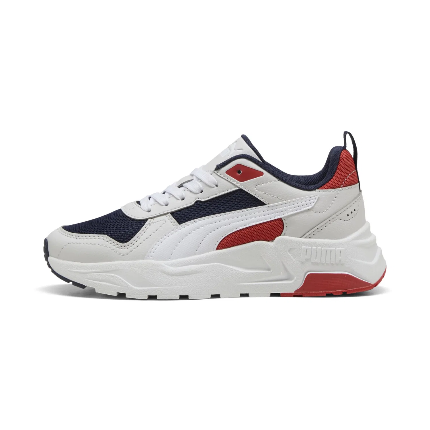 Детские кроссовки с мягкой амортизацией Trinity 2 LT PUMA, Navy/White/Feather Gray/Red Fire Blue — фото 3