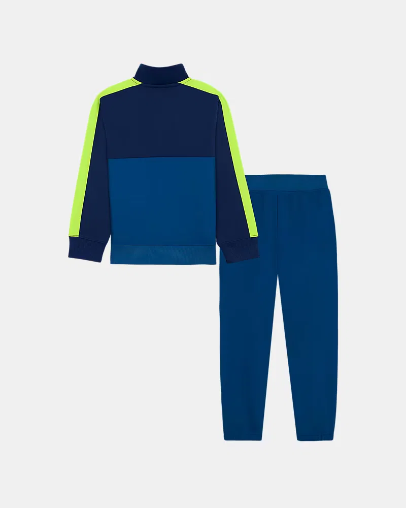 Спортивный костюм для мальчиков, куртка и брюки, трикотаж с начесом, Rival Colorblock UnderArmour, Blackout Navy/White — фото 3