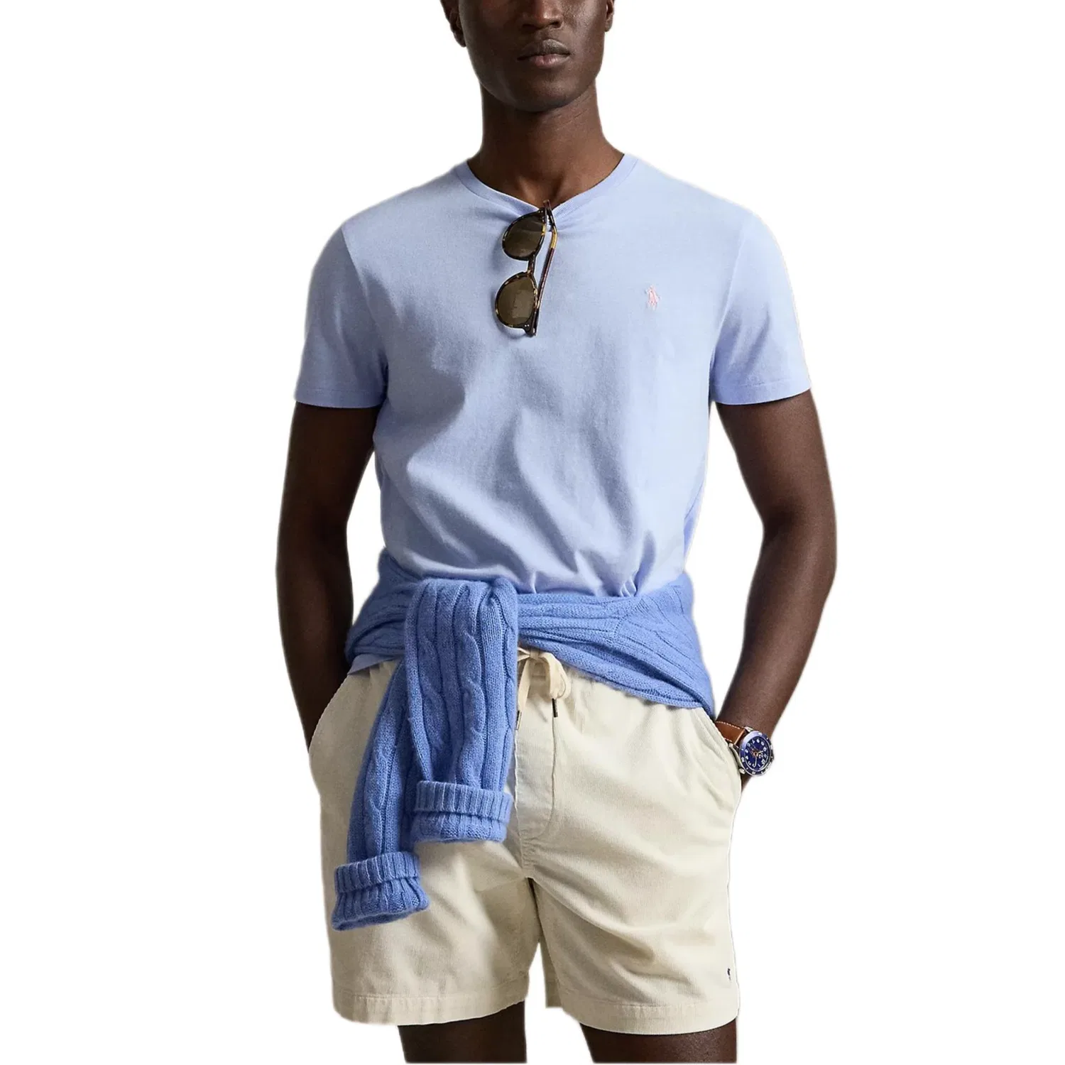 Мужская футболка с круглым вырезом Pebble Blue Polo Ralph Lauren — фото 3
