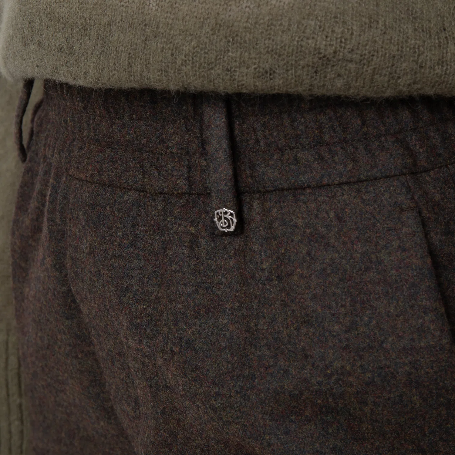 Брюки шерстяные на резинке Elastic-Waist Wool Trousers Burberry, Furrow — фото 2
