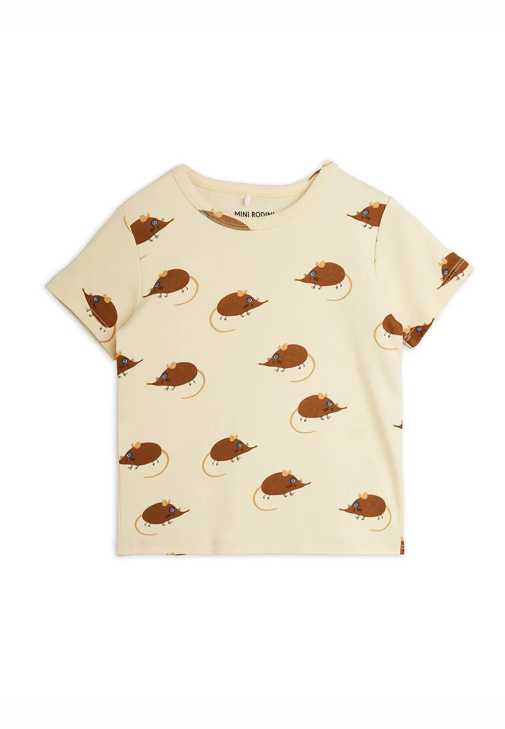 Футболка унисекс с принтом "слон и землеройка" Mini Rodini, Beige