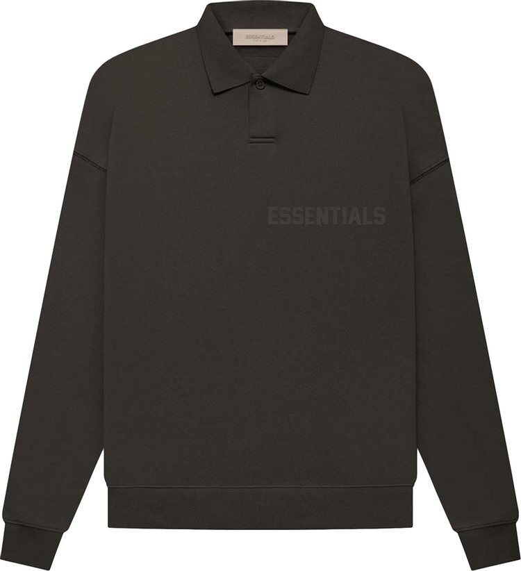 

Лонгслив Fear of God Essentials Long-Sleeve Polo 'Off Black', черный