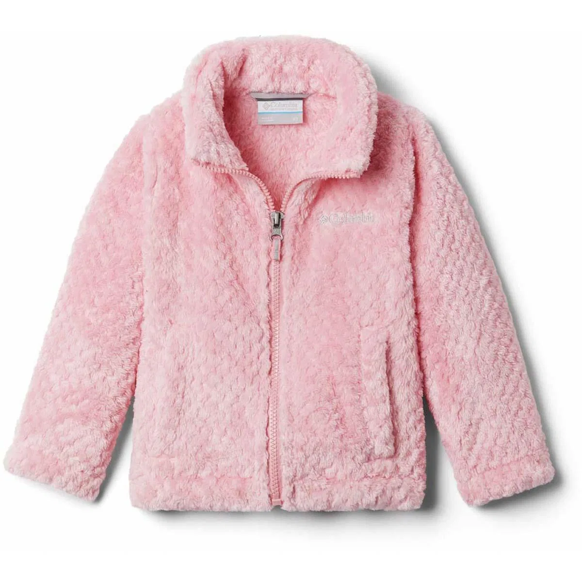 Детское флисовое пальто с капюшоном Columbia Fire Side Sherpa Full Zip, Pink Orchid — фото 4