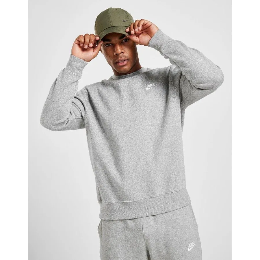 Свитшот мужской с длинным рукавом Nike Sportswear Club Fleece, Серый — фото 2