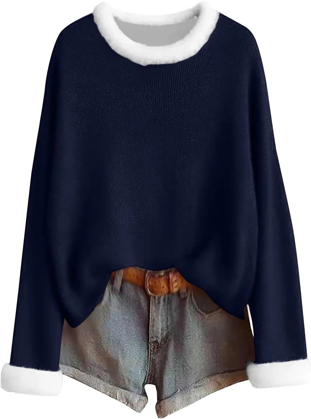 Женский свитшот с принтом Ugly Christmas Sweatshirts, 1a-Navy — фото 3
