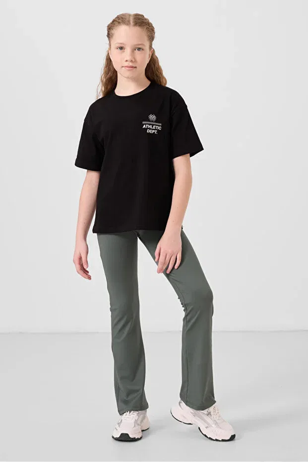 Детские леггинсы для девочек с завышенной талией Basics Tommy Life, Khaki — фото 3