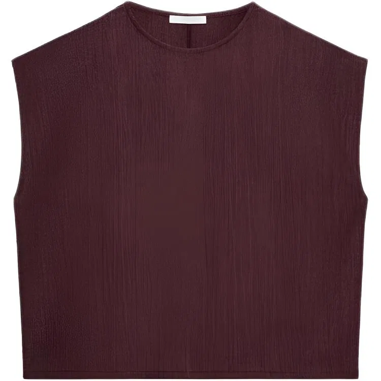 Женская футболка с круглым вырезом Burgundy Red ZARA, Burgundy Burgundy