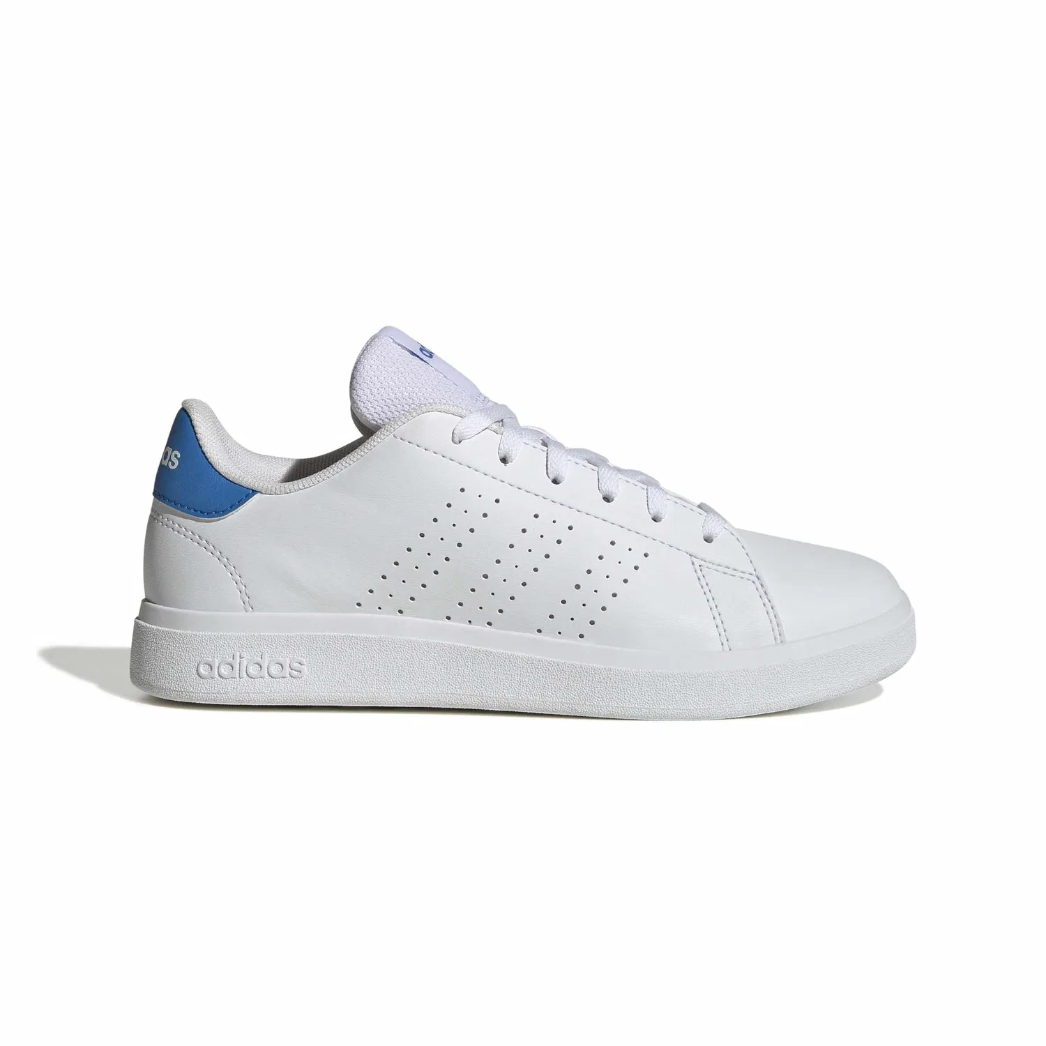 Детские кроссовки для девочек с принтом Advantage Base 2.0 Junior Adidas, Ftwr White Ftwr White Lucid Ray Blue — фото 2