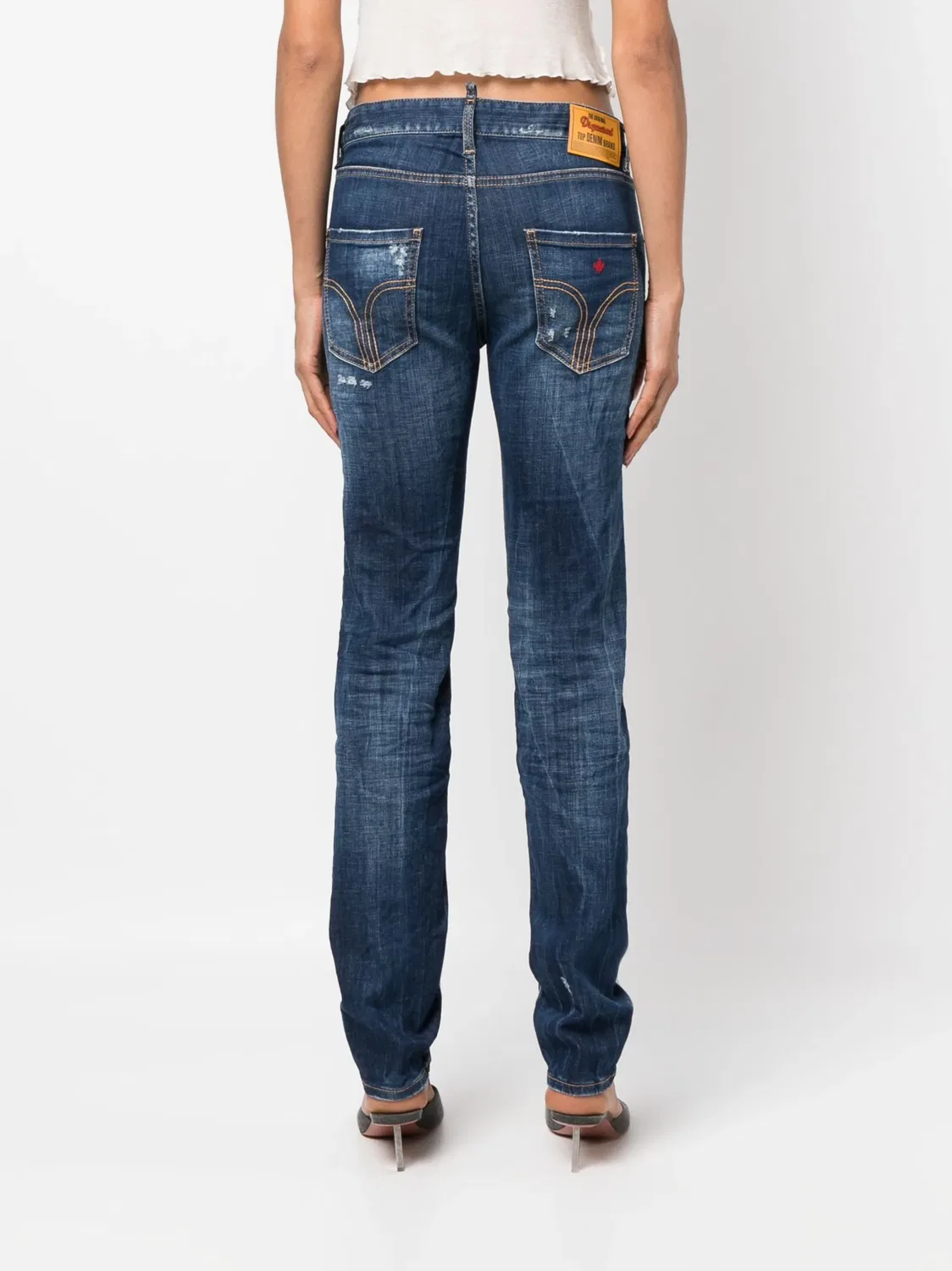 Джинсы Skinny 24/7 Distressed DSQUARED2, индиго — фото 3