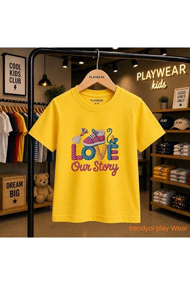 Детская футболка с принтом Knitted Love Baby Playwear, Yellow
