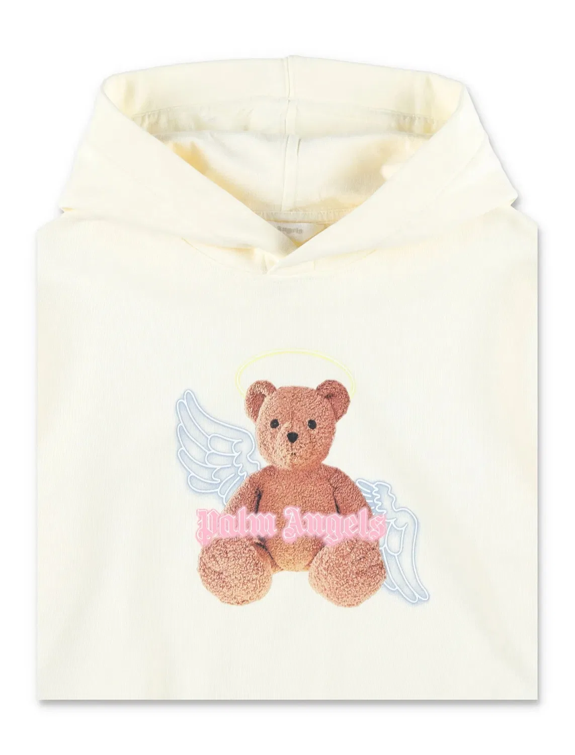 Худи с принтом Kids Bear Angel Cotton Hoodie Palm Angels, Butter Brown — фото 3