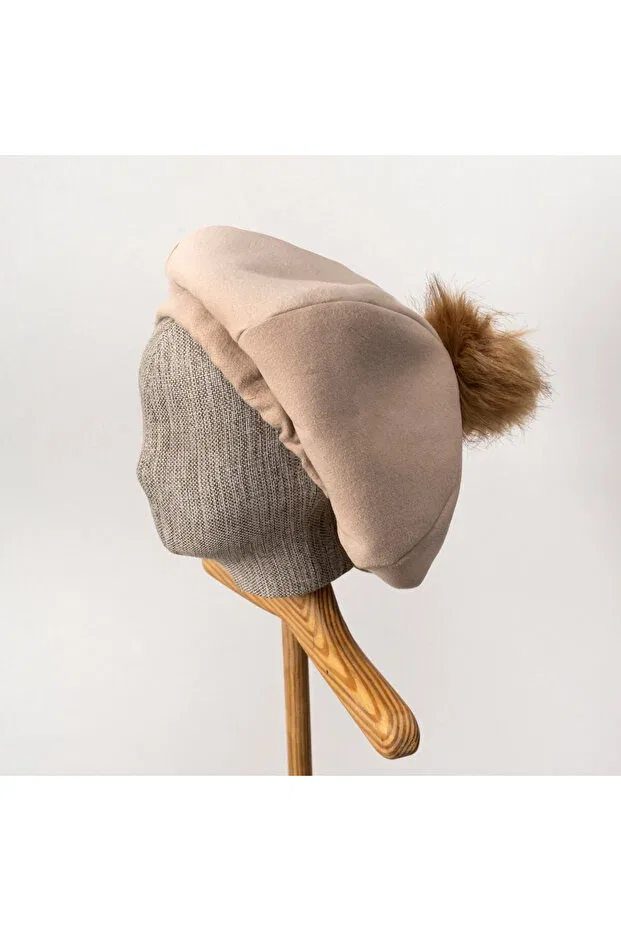 Детское пальто для девочек с поясом Mildred red beige hat girl's coat 2-3-4-5 years Generic Brands, Beige — фото 3
