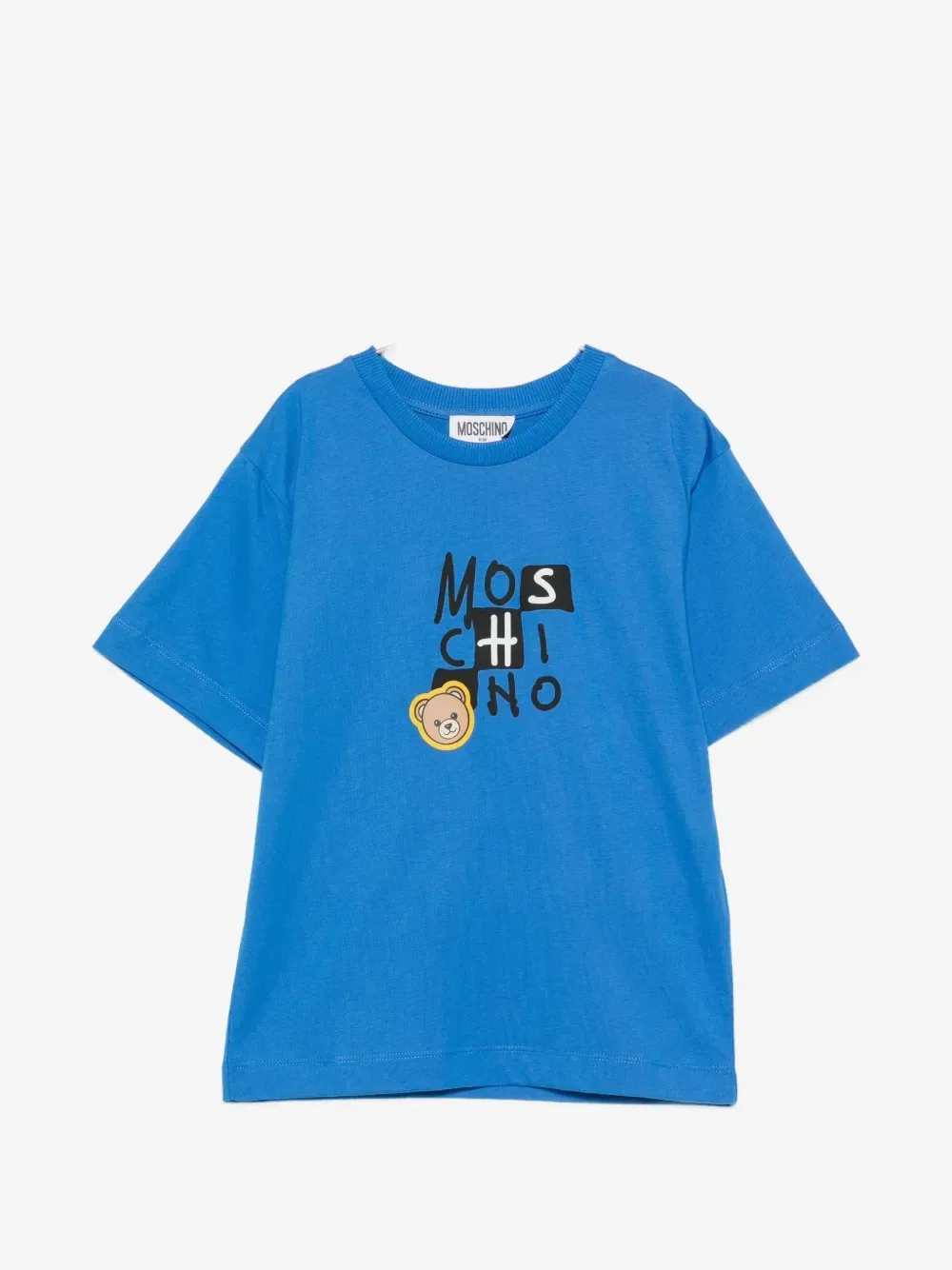 Футболка с логотипом и принтом медвежонка Тедди Moschino Kids, синий