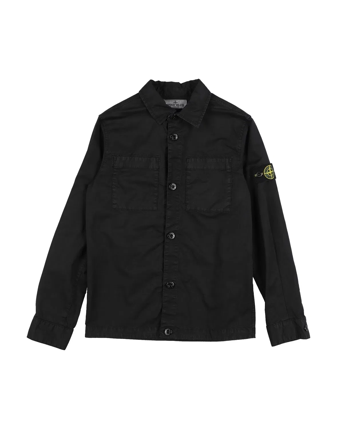 Детская рубашка с длинным рукавом Stone Island Junior, черный