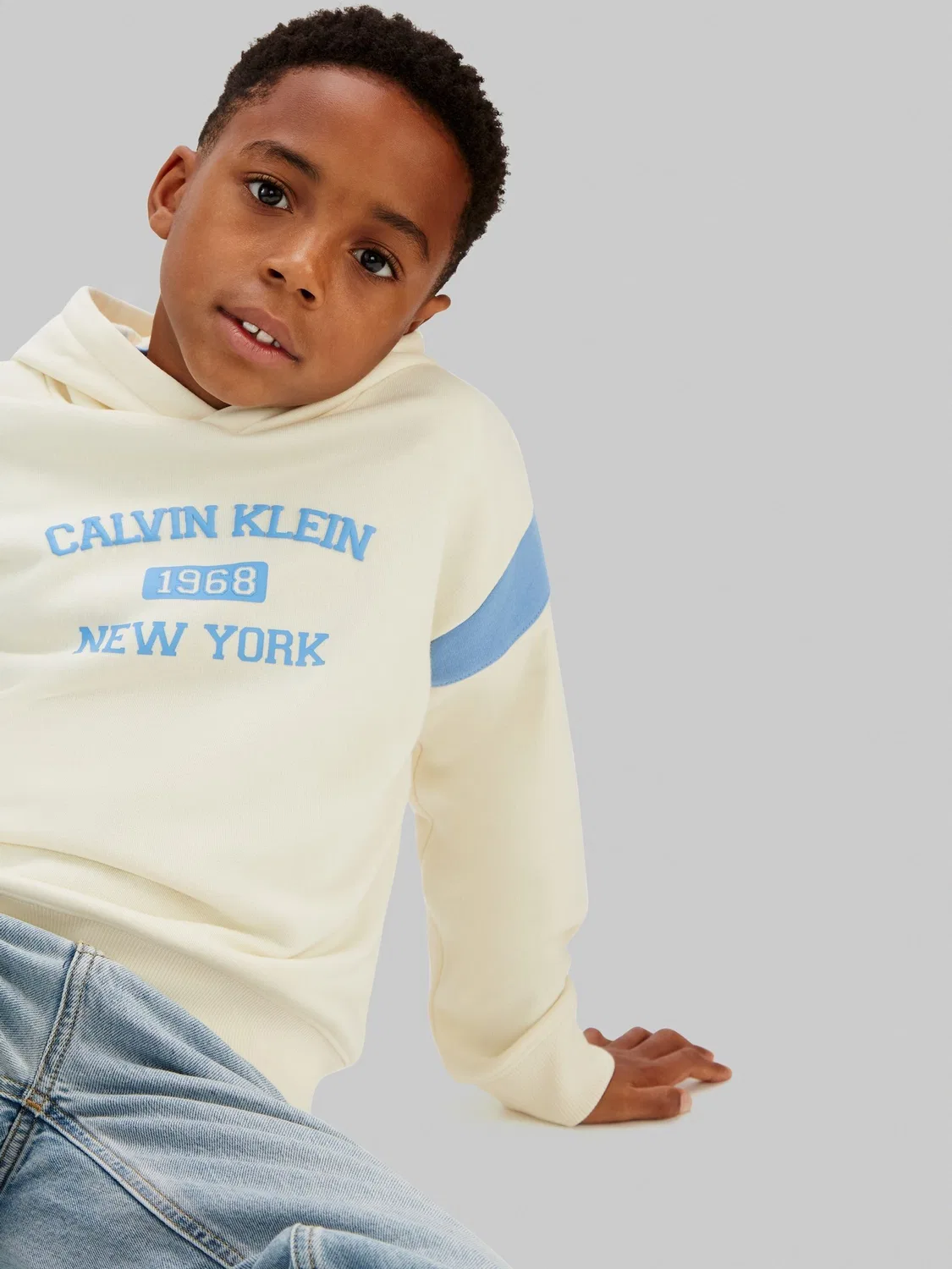 Худи оверсайз Calvin Klein, желтый — фото 4