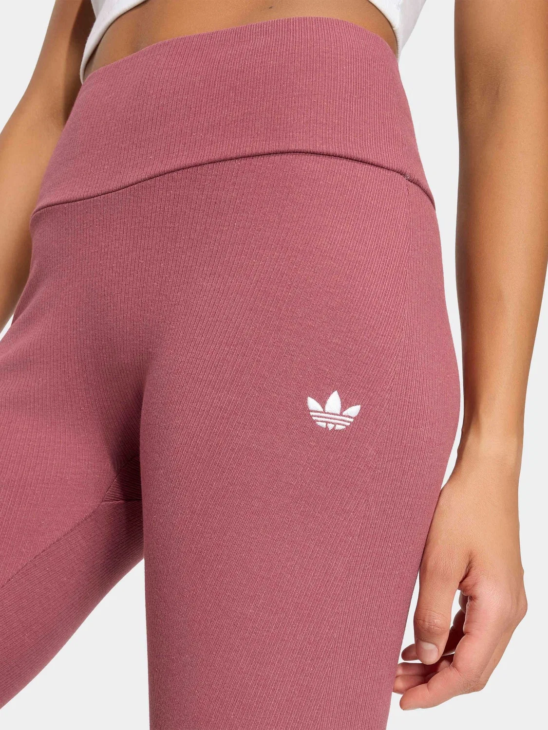Леггинсы Essentials Rib Flared, adidas Originals, коричневый — фото 4
