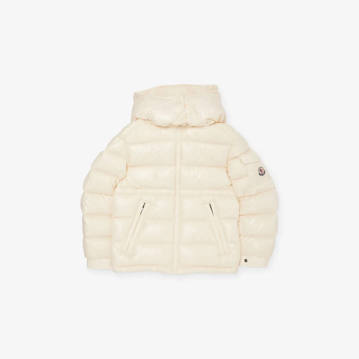 Пуховая нейлоновая куртка с капюшоном Maire, возраст 4-14 лет Moncler, бежевый