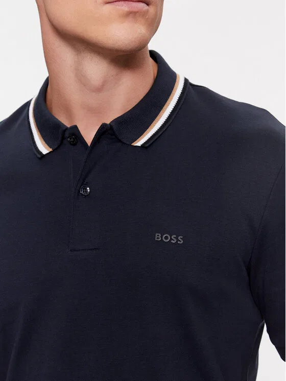 Поло regular fit Penrose Boss, темно-синий — фото 4