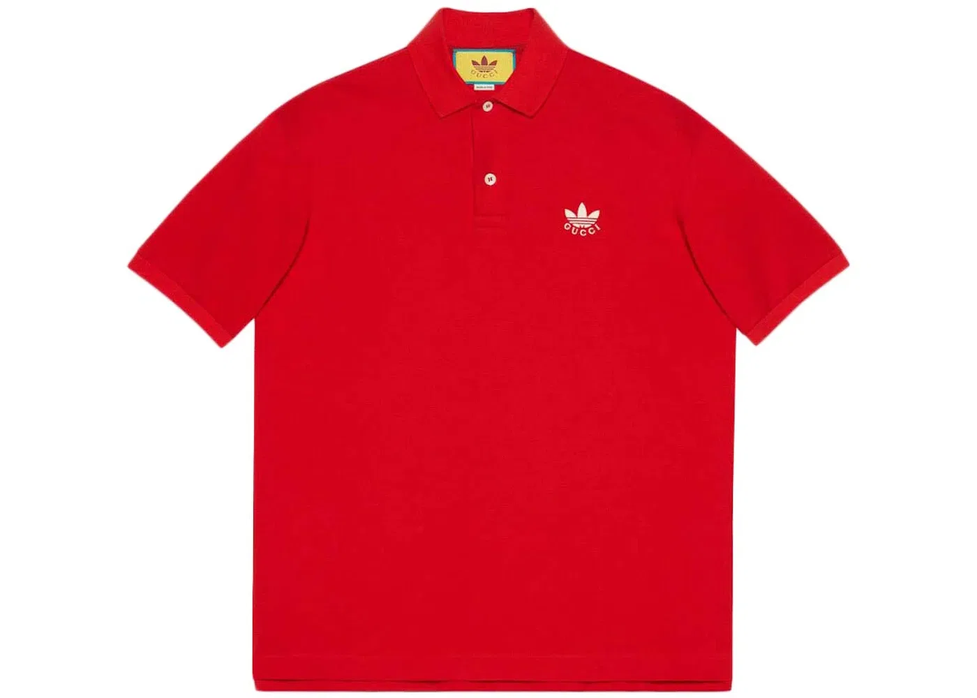 Мужское поло с коротким рукавом Gucci x Adidas Cotton Piquet Polo, Red