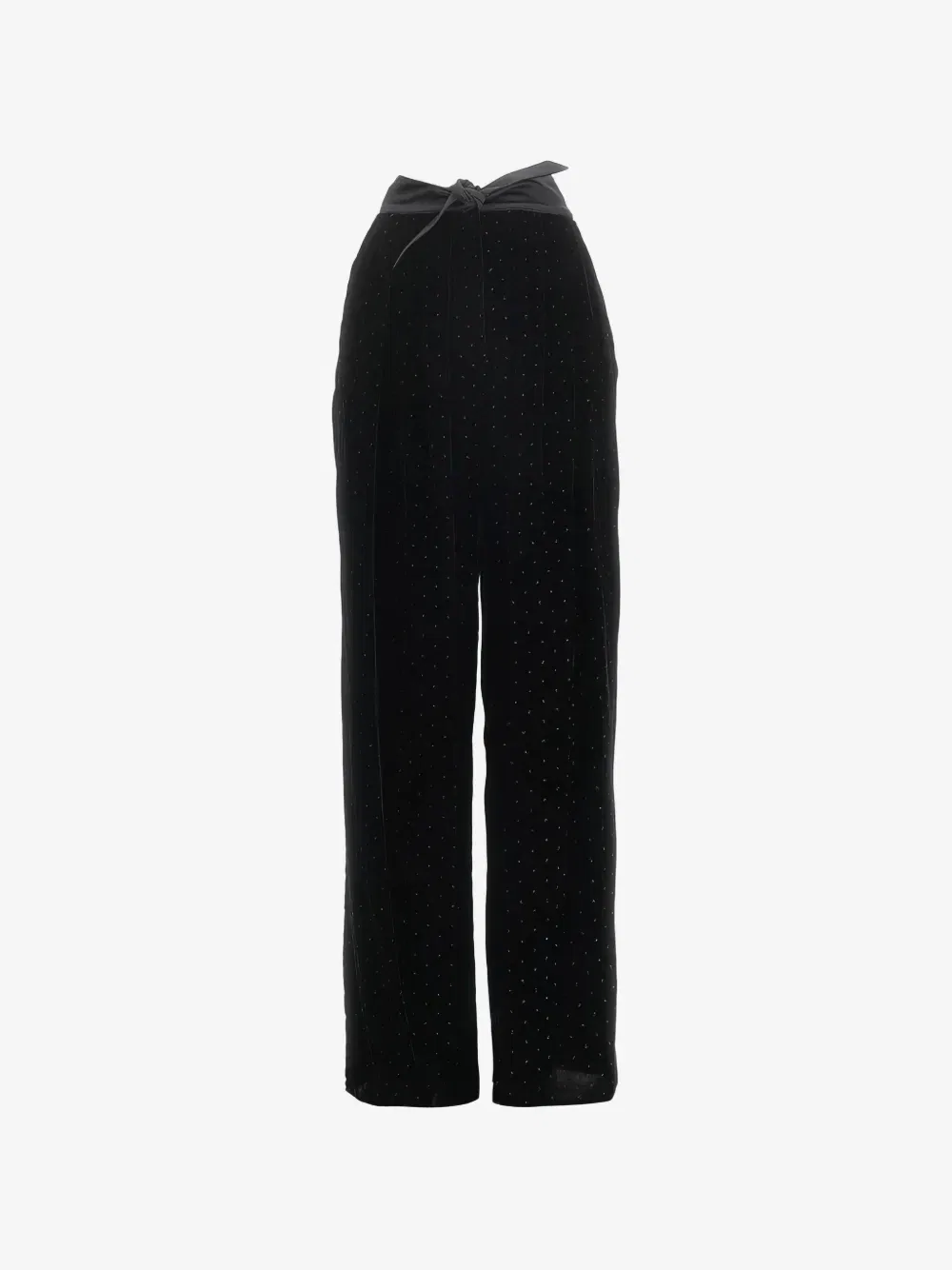 Брюки с блестками и завязками EMPORIO ARMANI, черный
