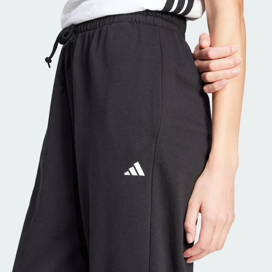 Спортивные штаны с манжетами French Terry Essentials Small Logo adidas, Черный — фото 4