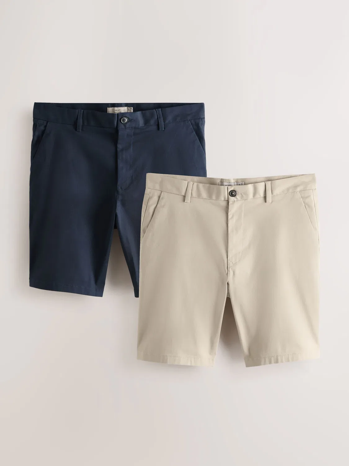 Шорты чинос Slim Fit, 2 пары Next, Navy/Stone